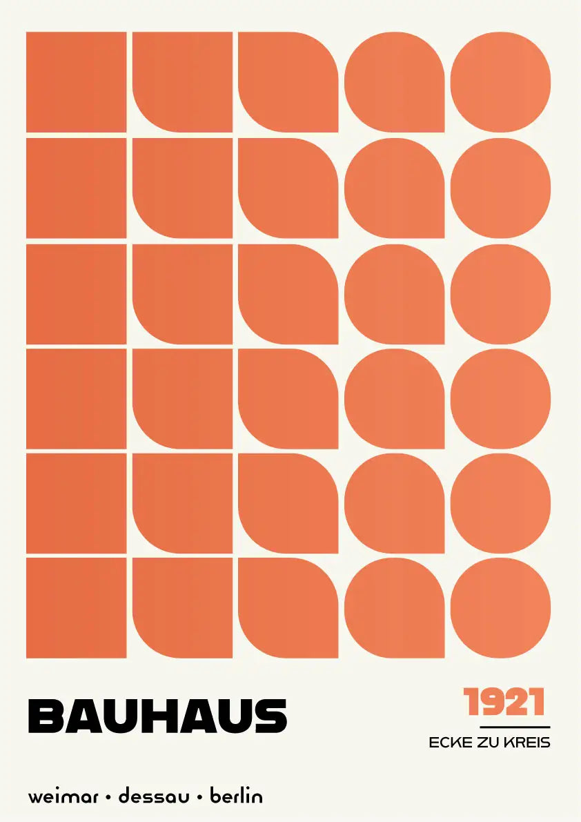 Ecke zu Kreis, in Orange