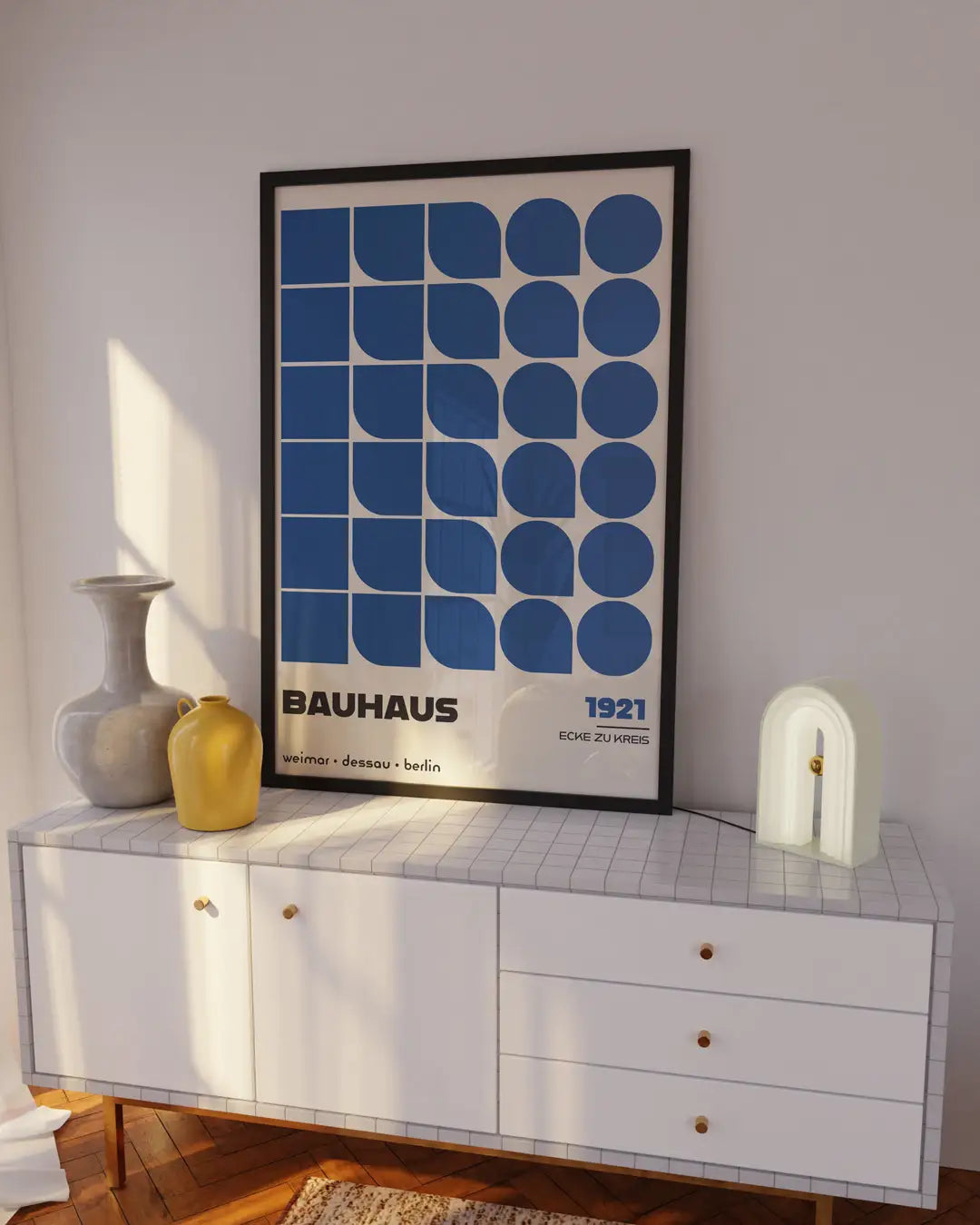 Ecke zu Kreis, in Blue