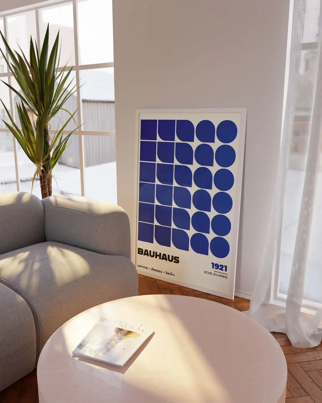 Ecke zu Kreis, in Blue