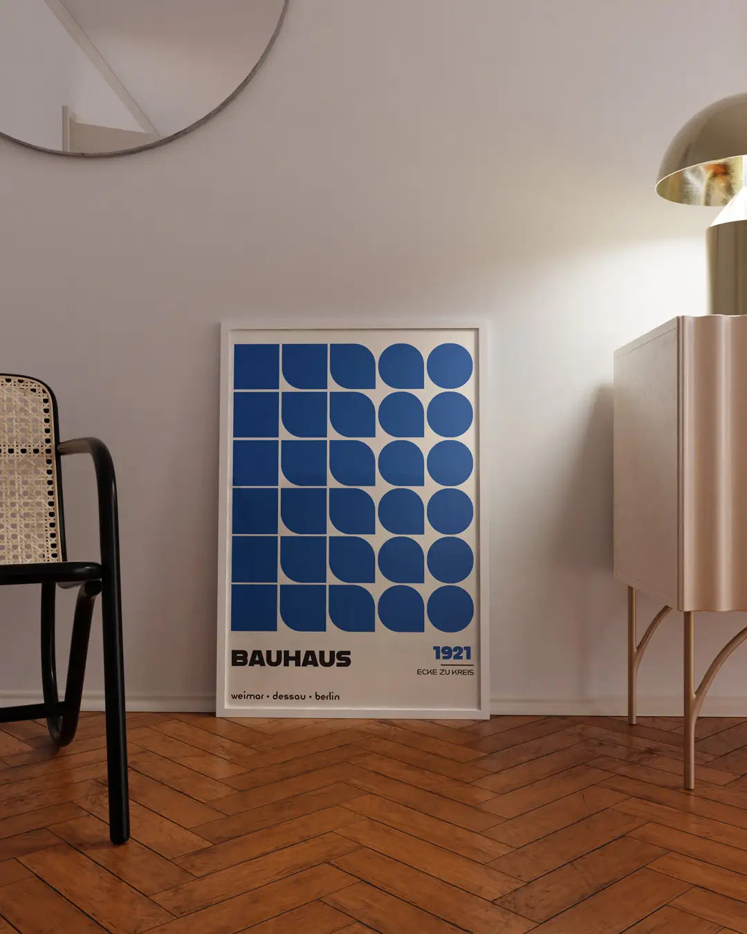 Ecke zu Kreis, in Blue