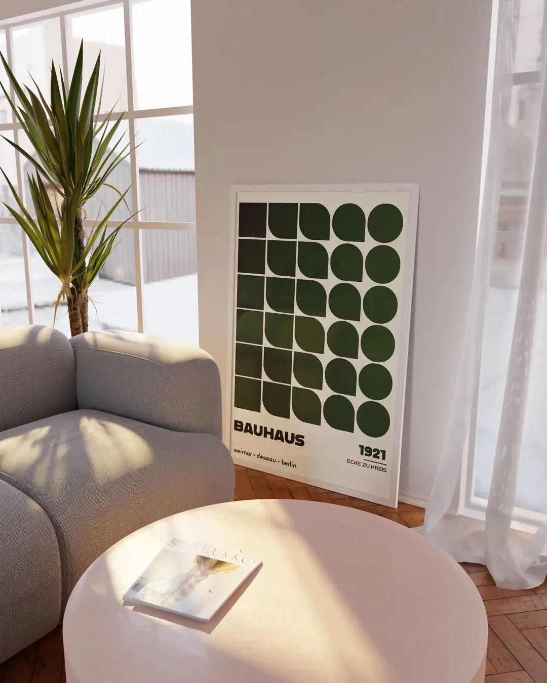 Ecke zu Kreis, in Green