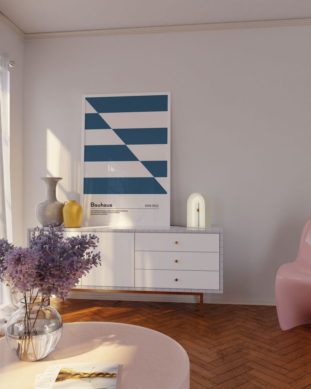 Diagonal Bauhaus in Blue