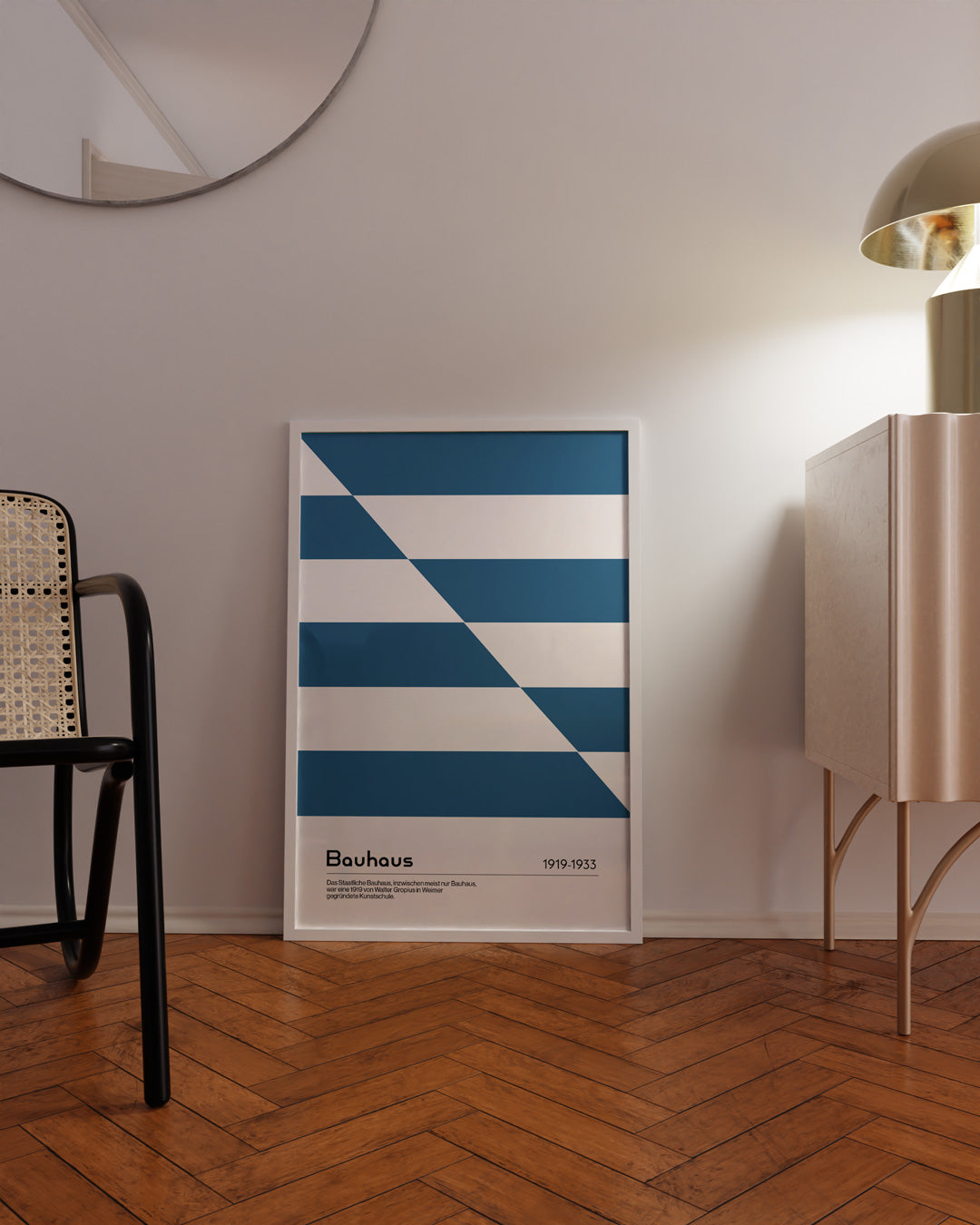 Diagonal Bauhaus in Blue