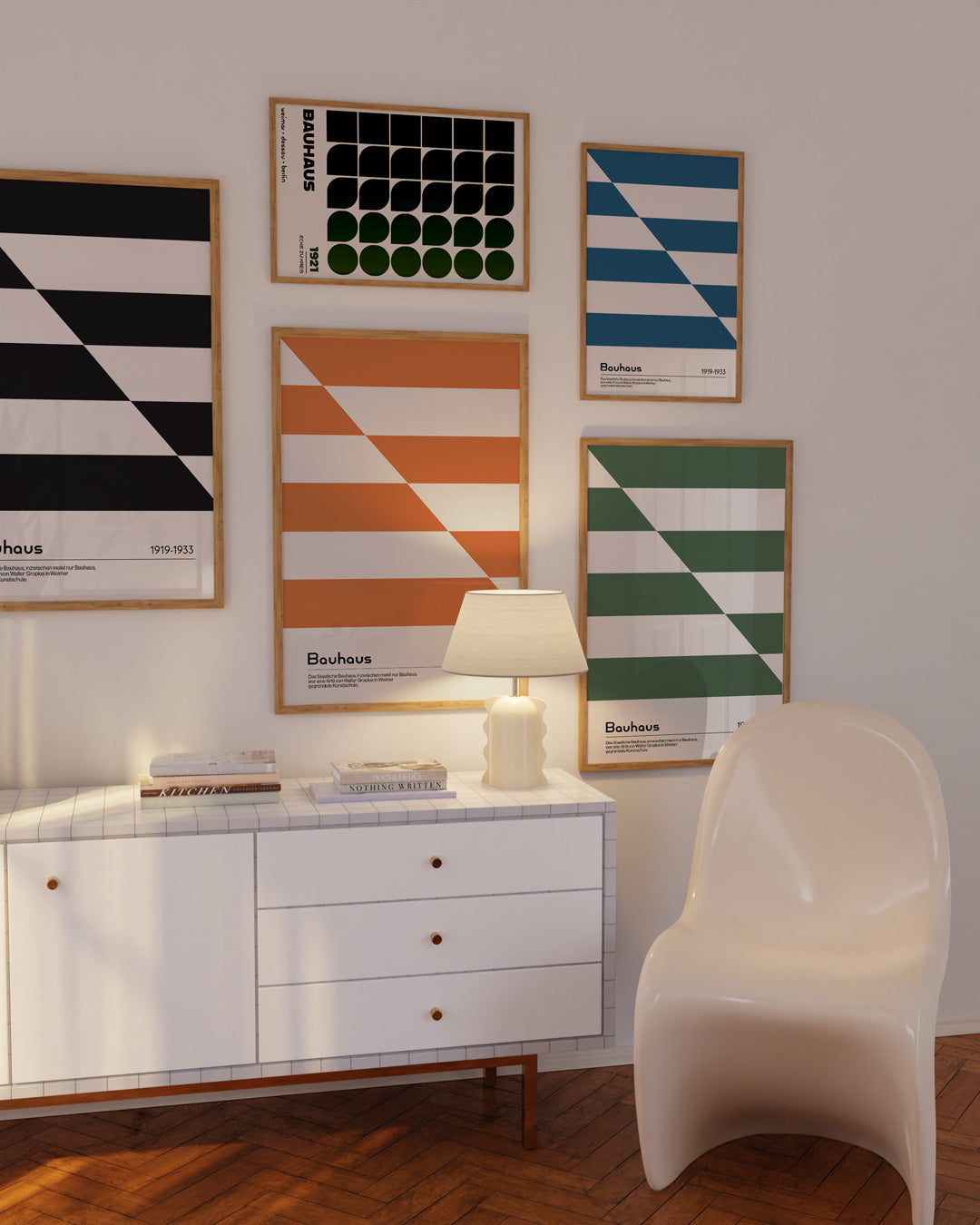 Diagonal Bauhaus in Blue