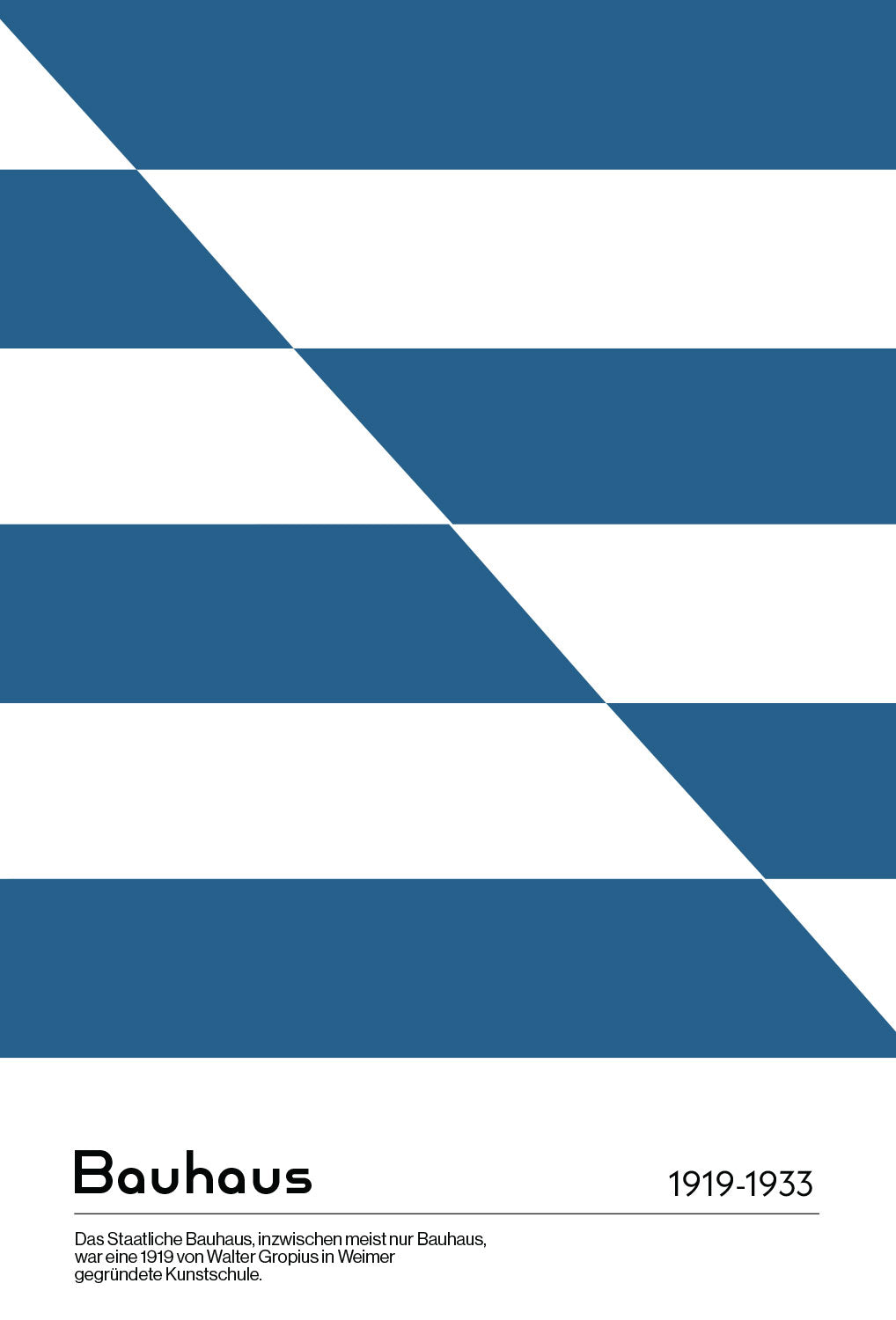 Diagonal Bauhaus in Blue