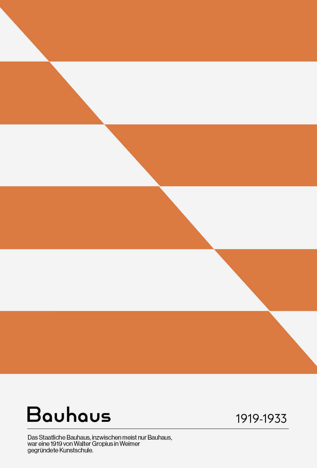 Diagonal Bauhaus in Orange