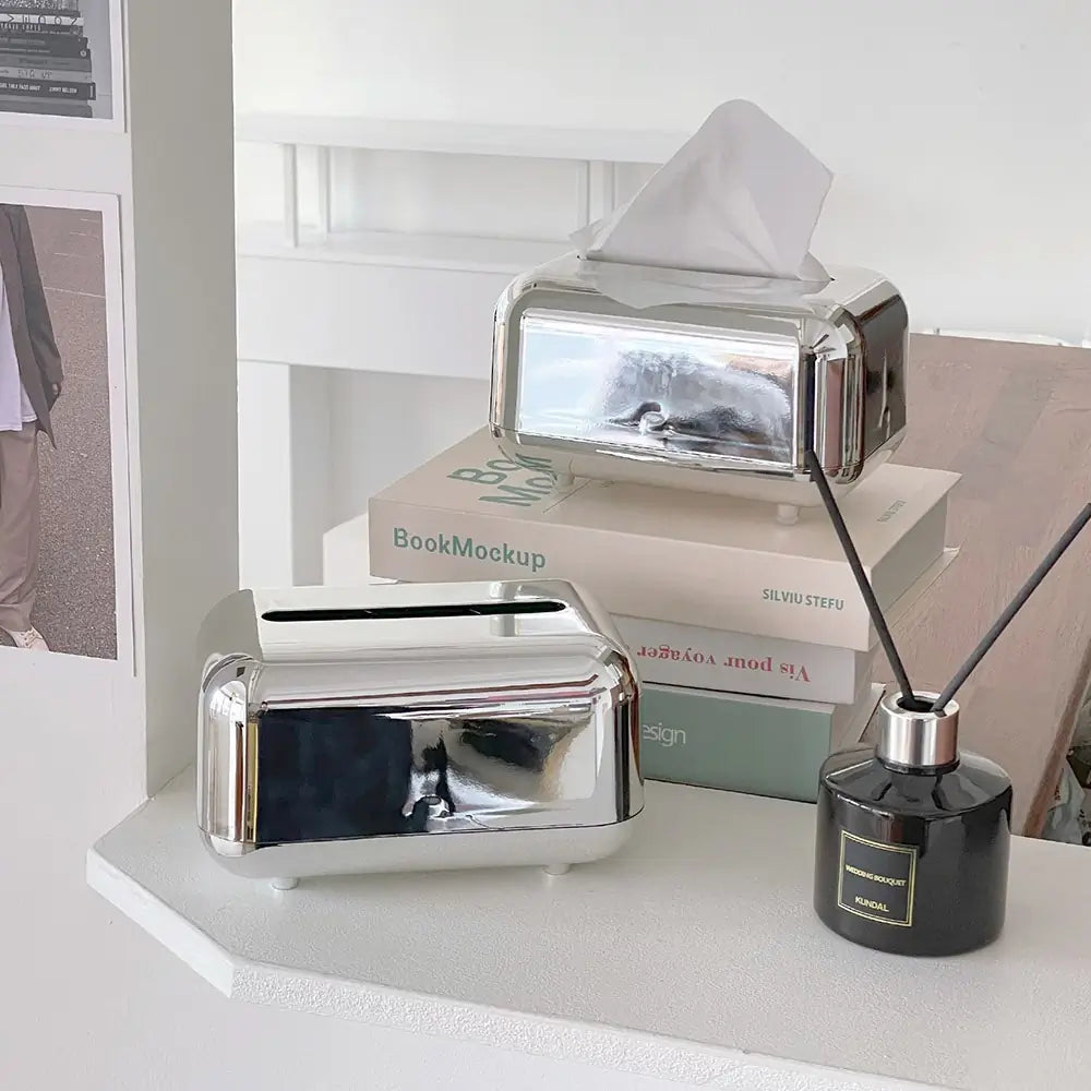 Modern chrome tissue box