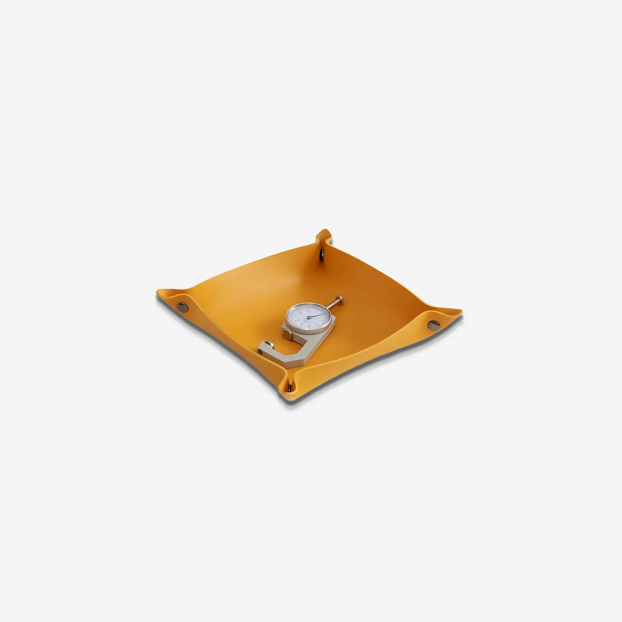 Square Rounded Leather Tray