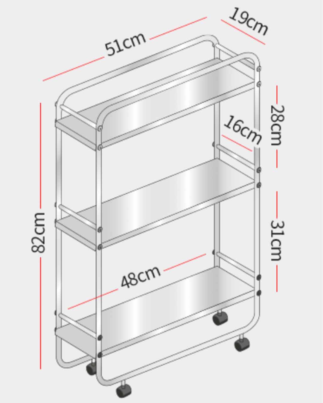 Mid-century stainless steel movable trolley – Official Bauhaus Japan