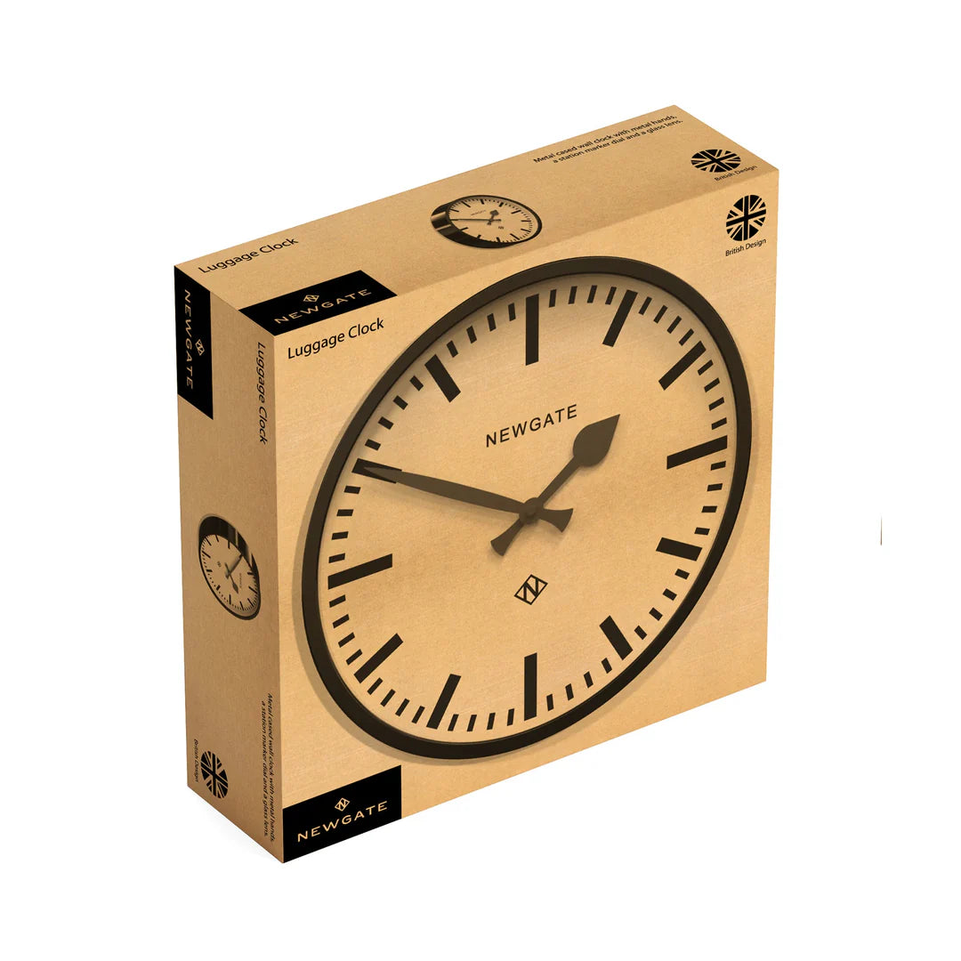 Newgate Luggage Wall Clock in Black