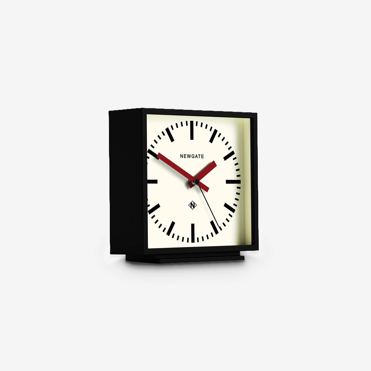 Newgate Amp mantel clock in black with Red hands