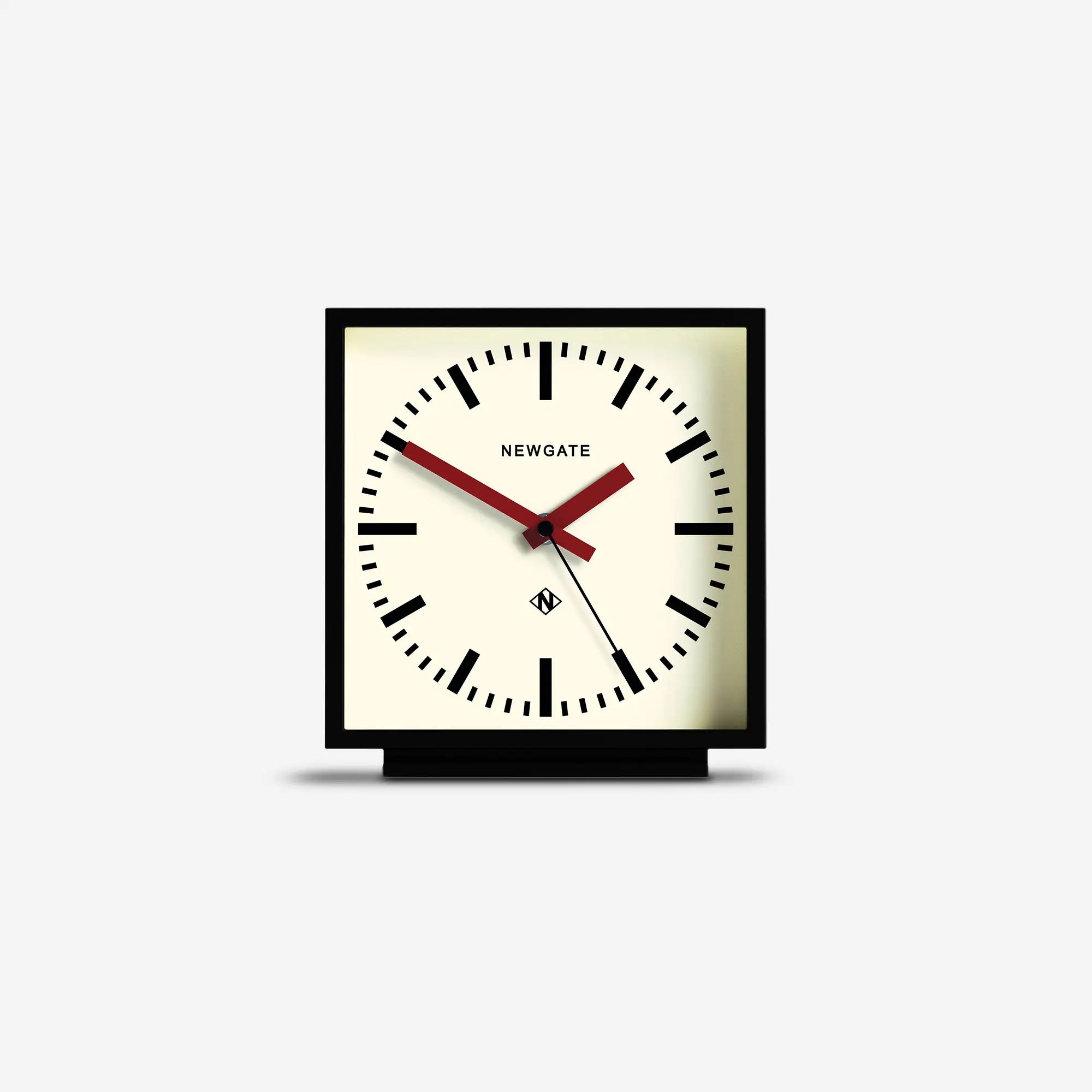 Newgate Amp mantel clock in black with Red hands