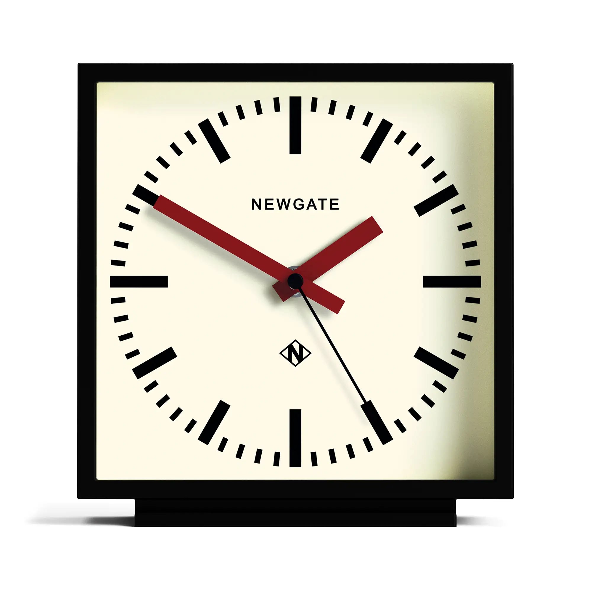 Newgate Amp mantel clock in black with Red hands