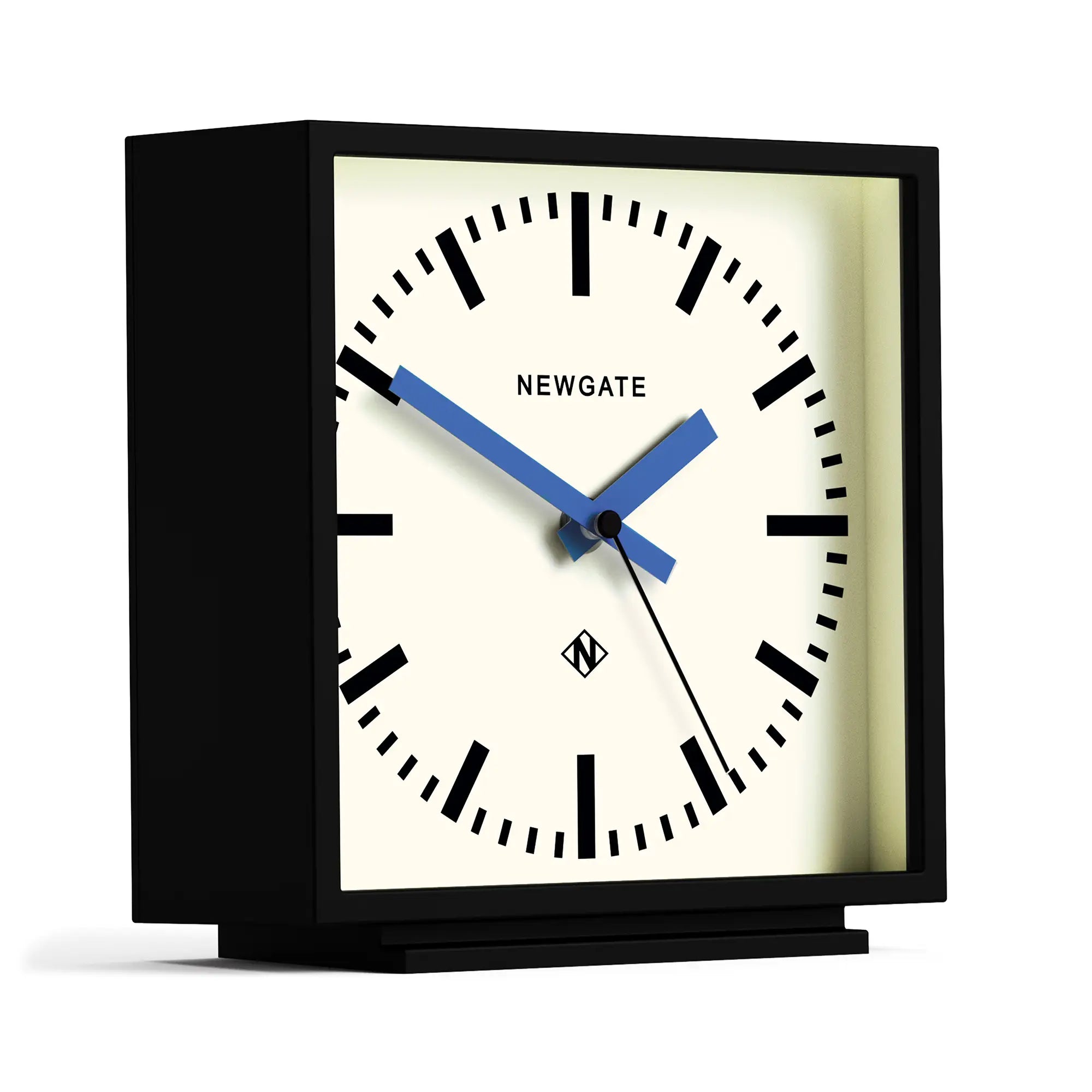Newgate Amp mantel clock in black with Blue hands