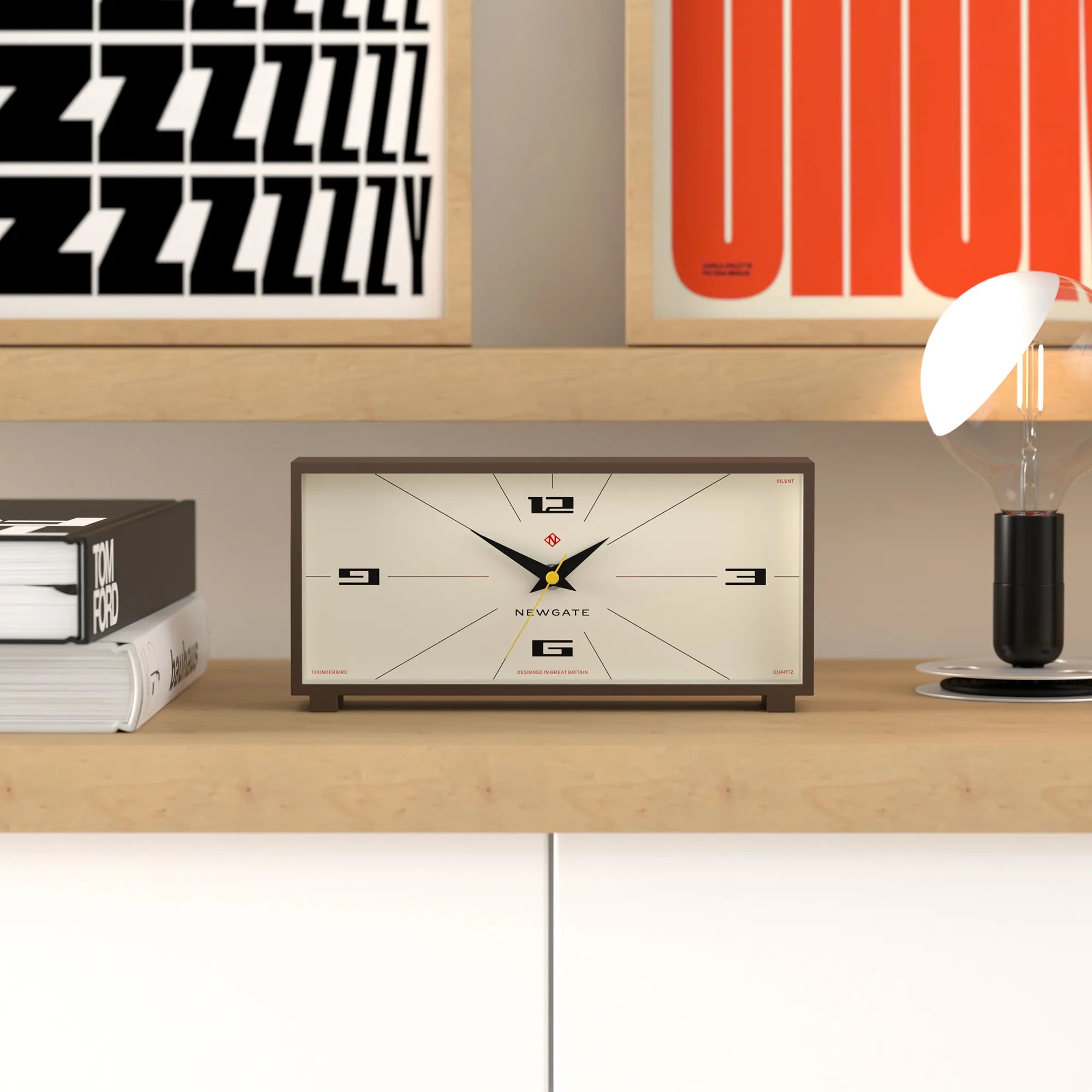 Newgate Thunderbird mantel clock in brown