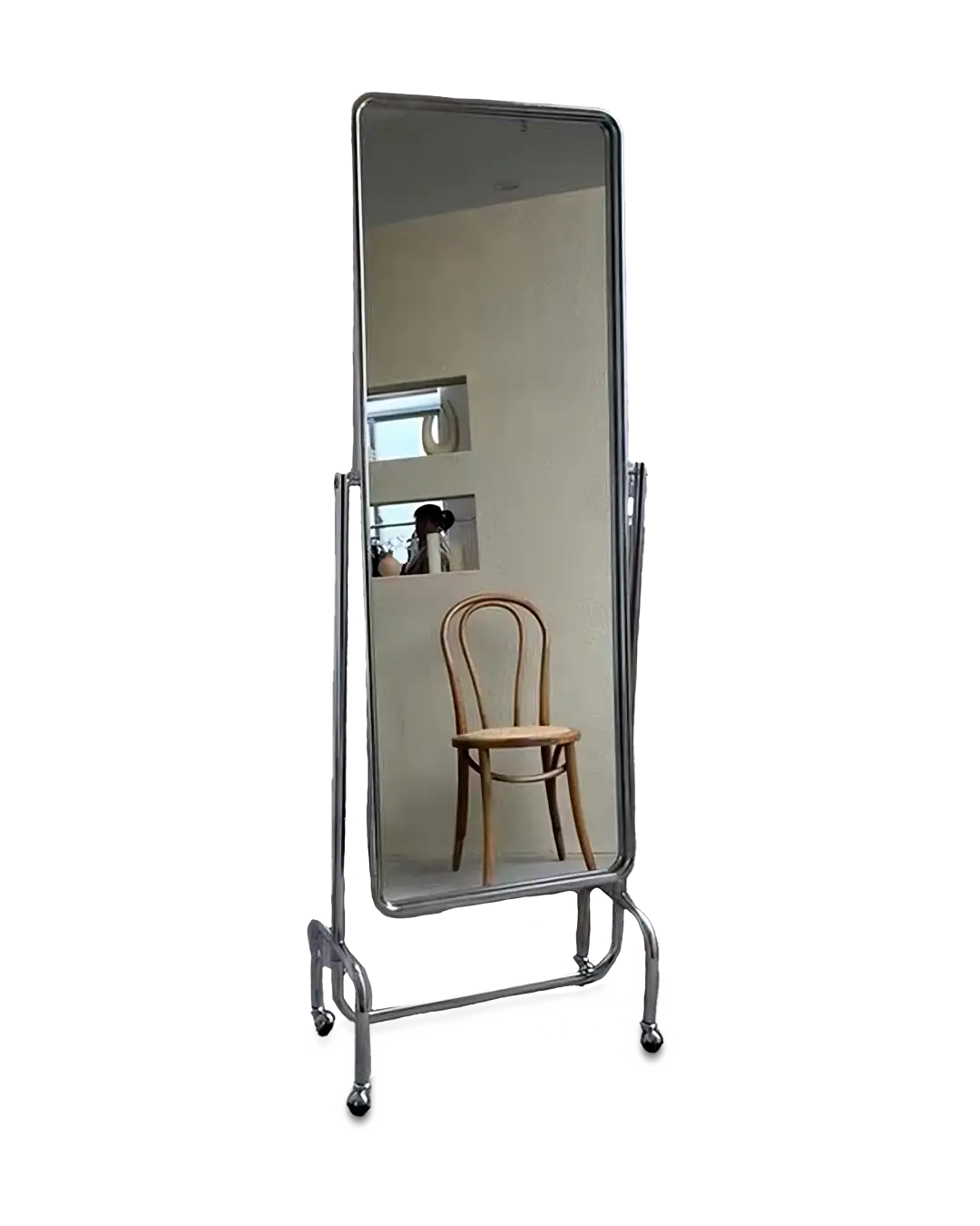 Movable full-length mirror stand