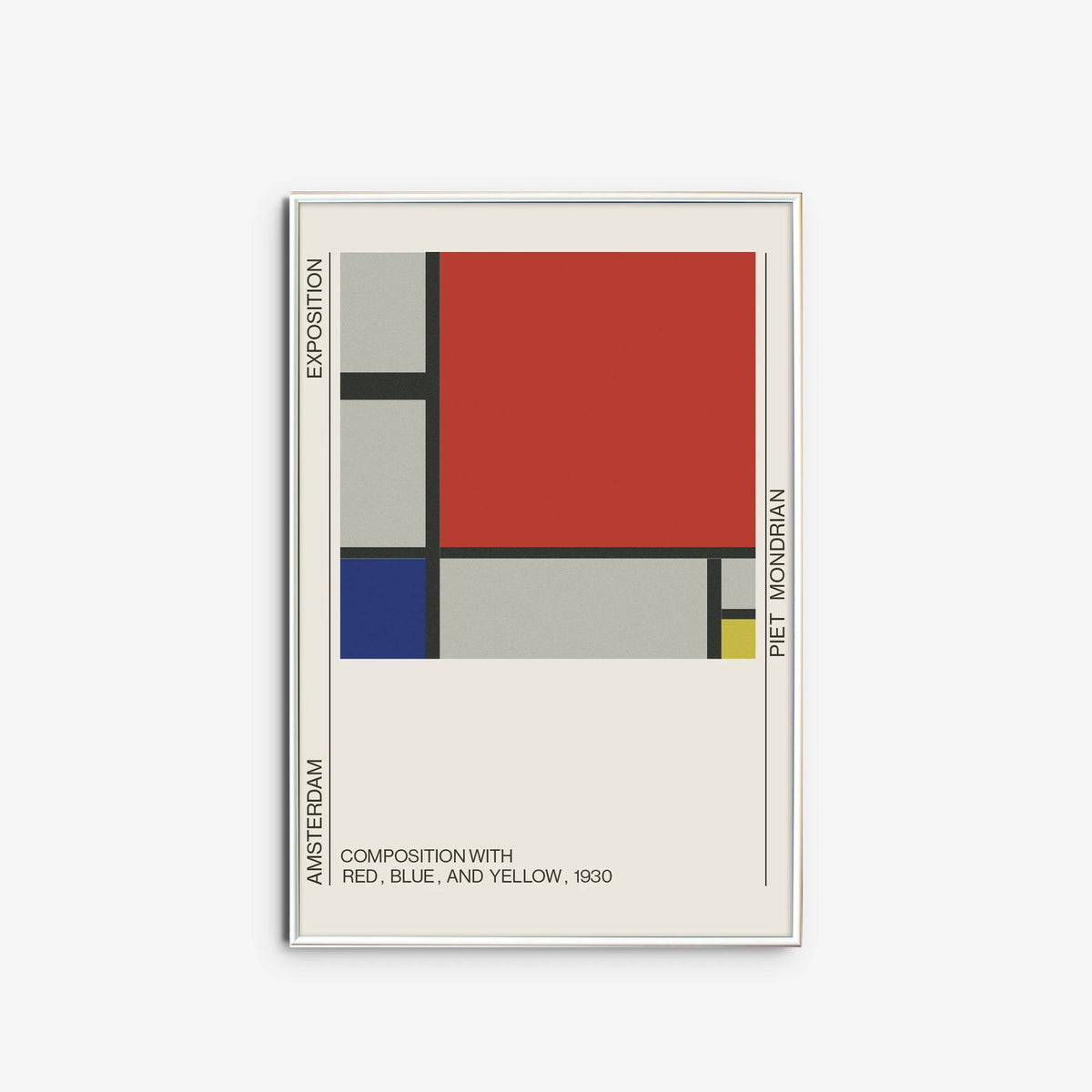 Composition with red, blue, and yellow｜モンドリアン ポスター
