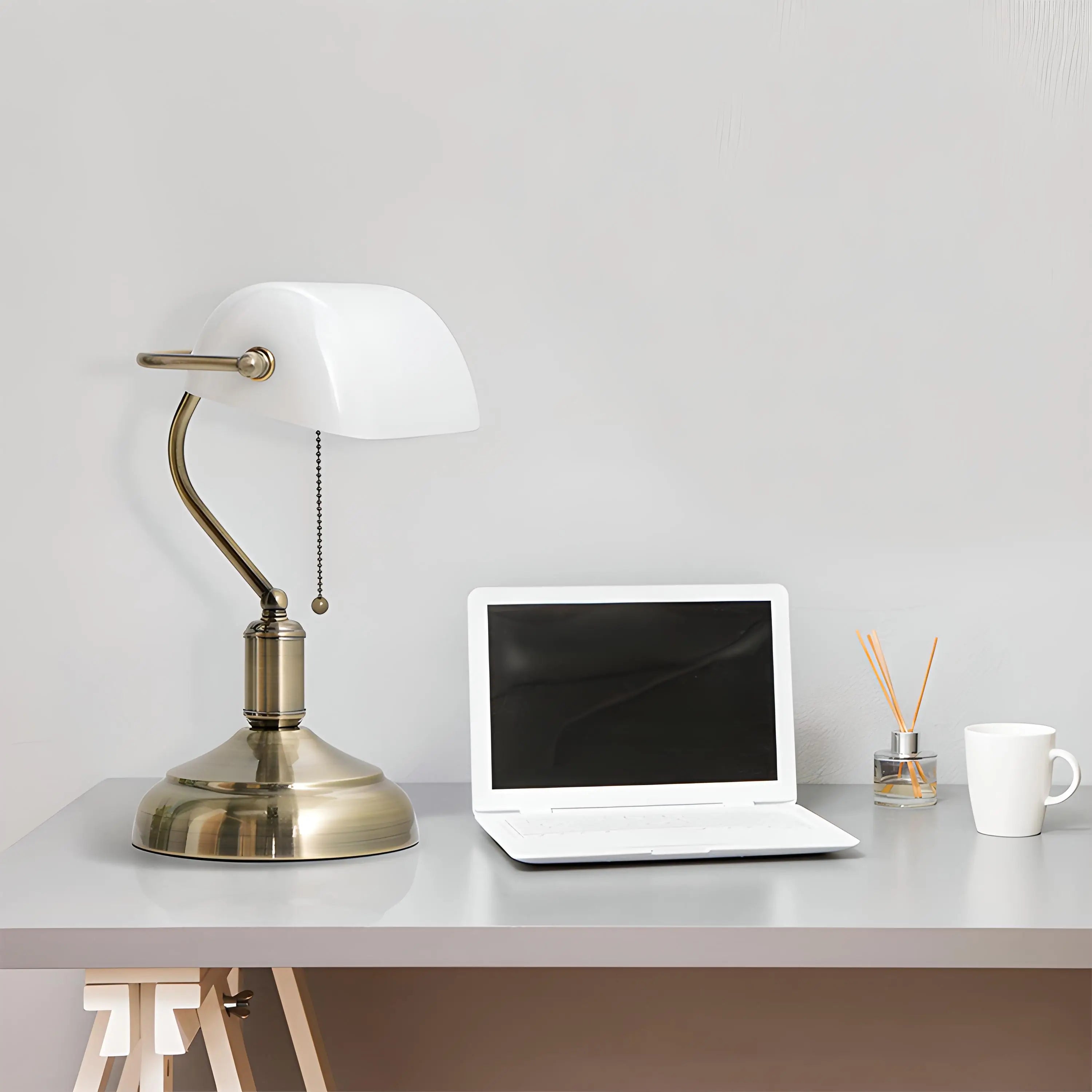 Mid century bank table lamp