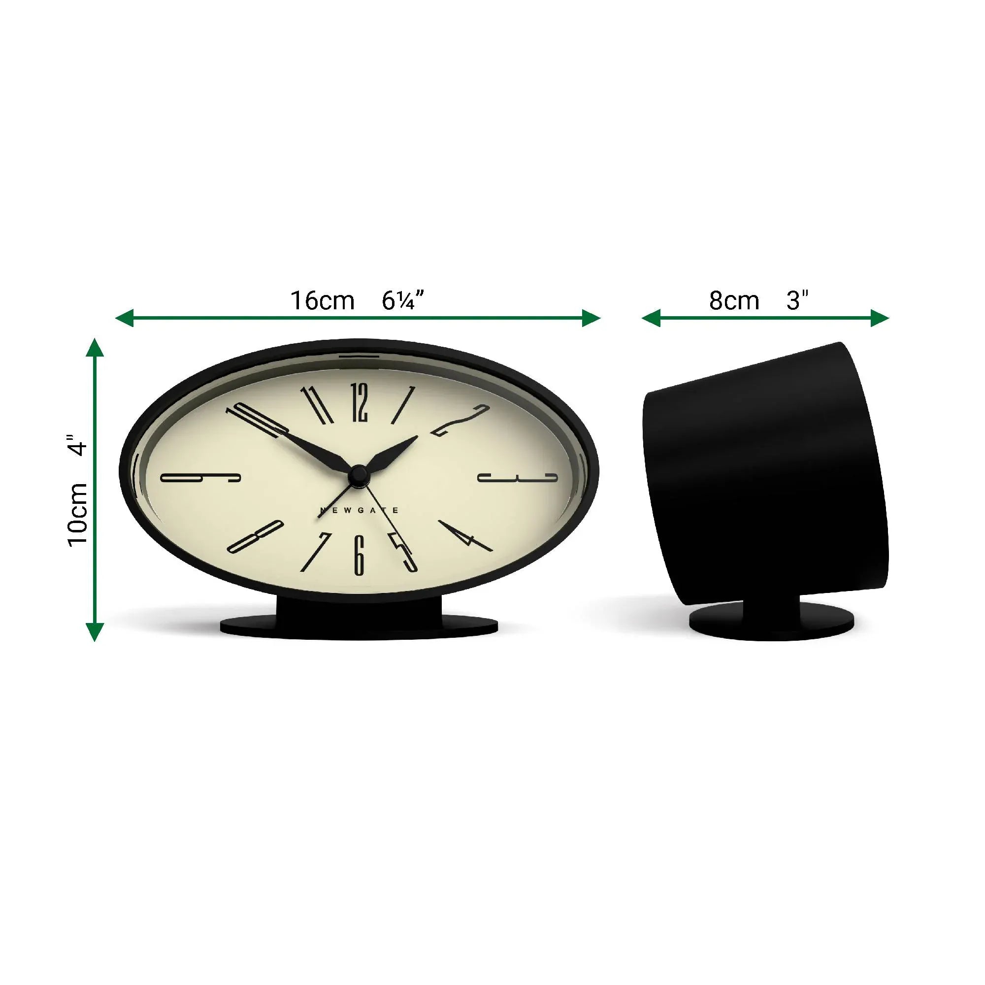 Newgate Ronnie alarm clock in black