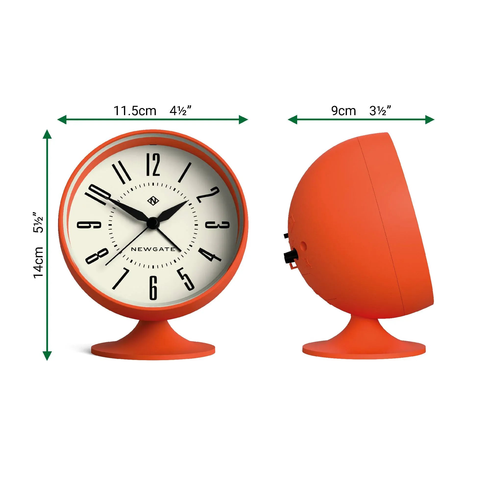 Newgate Spheric alarm clock in orange