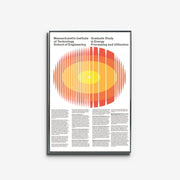 大胆なタイポグラフィとオレンジの色彩が特徴のモダンアートポスター Energy