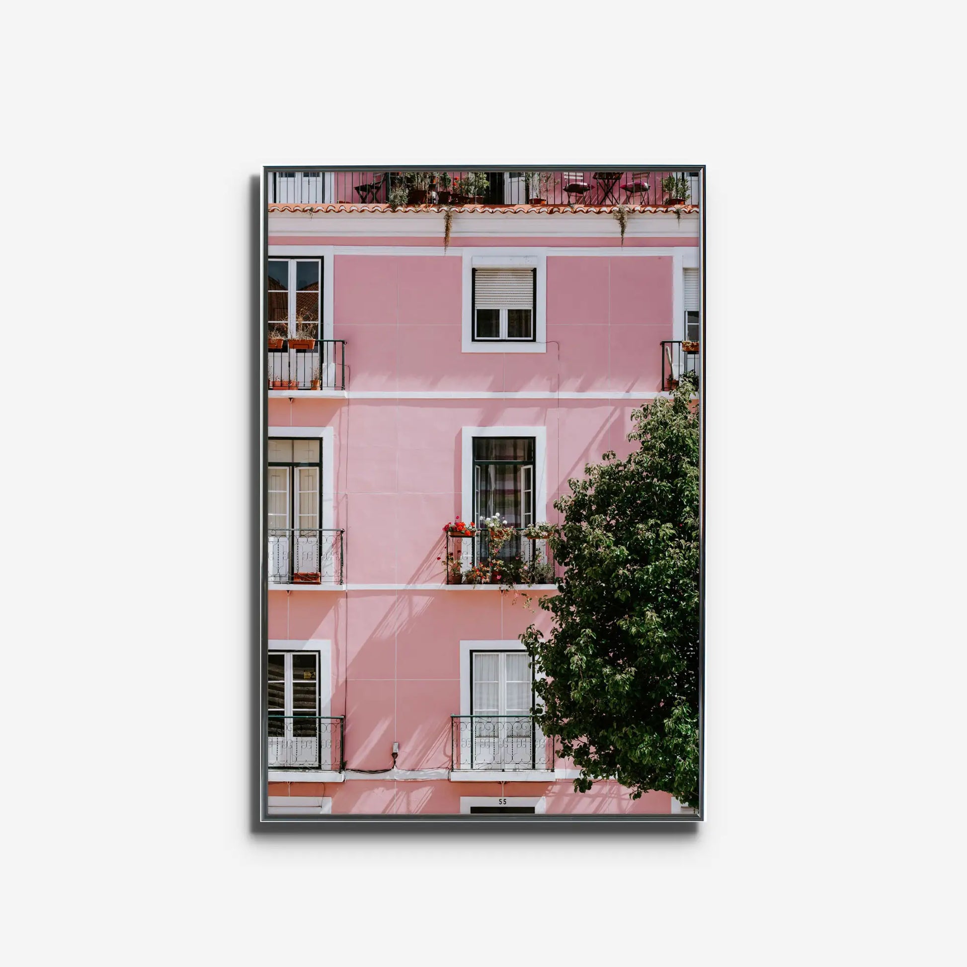 南フランス トゥールーズのピンクの建物を写したモダン写真ポスター Pink Building