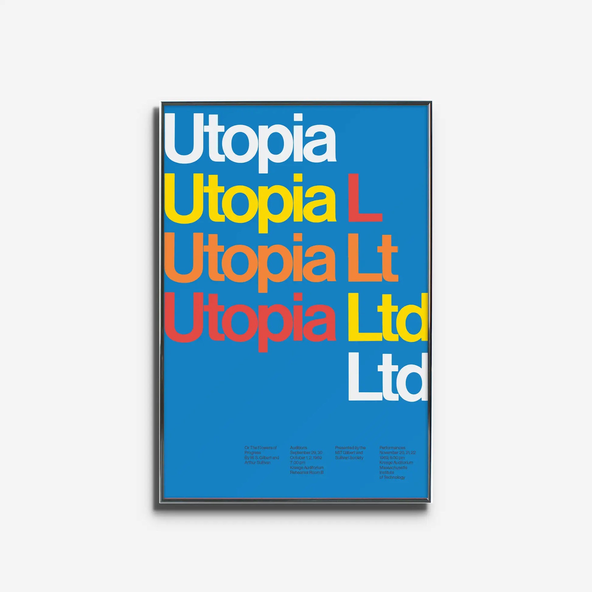 Utopia タイポグラフィのグラフィックデザインポスター