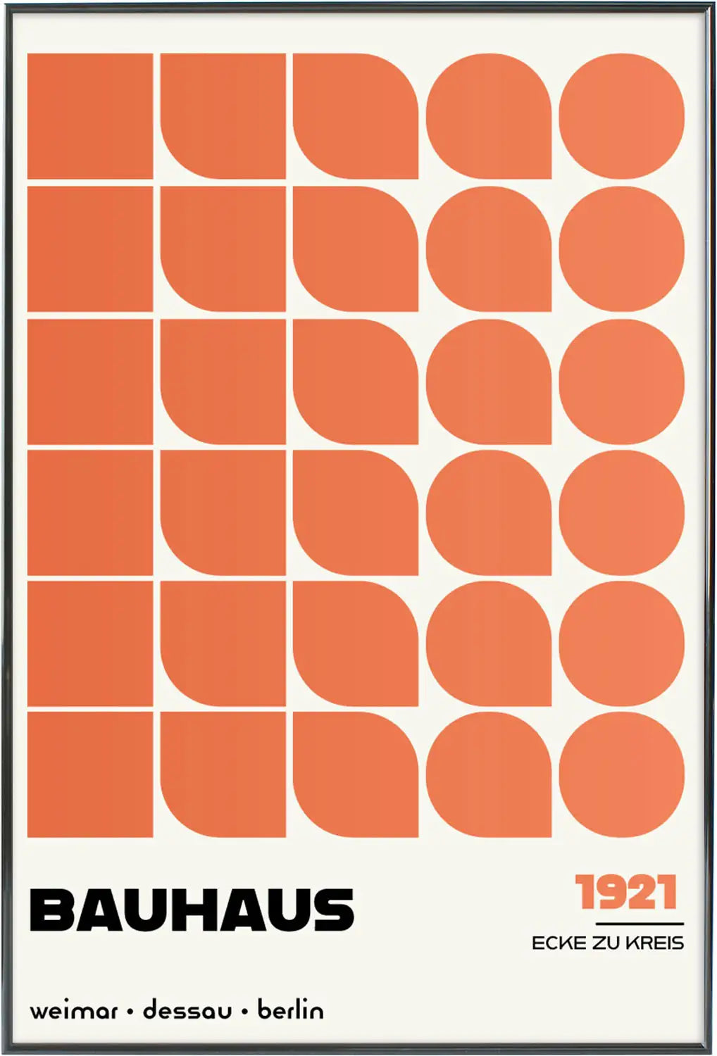 Ecke zu Kreis, in Orange