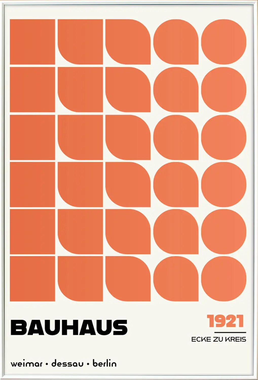 Ecke zu Kreis, in Orange
