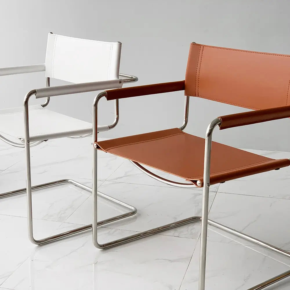 Leather arm bauhaus chair