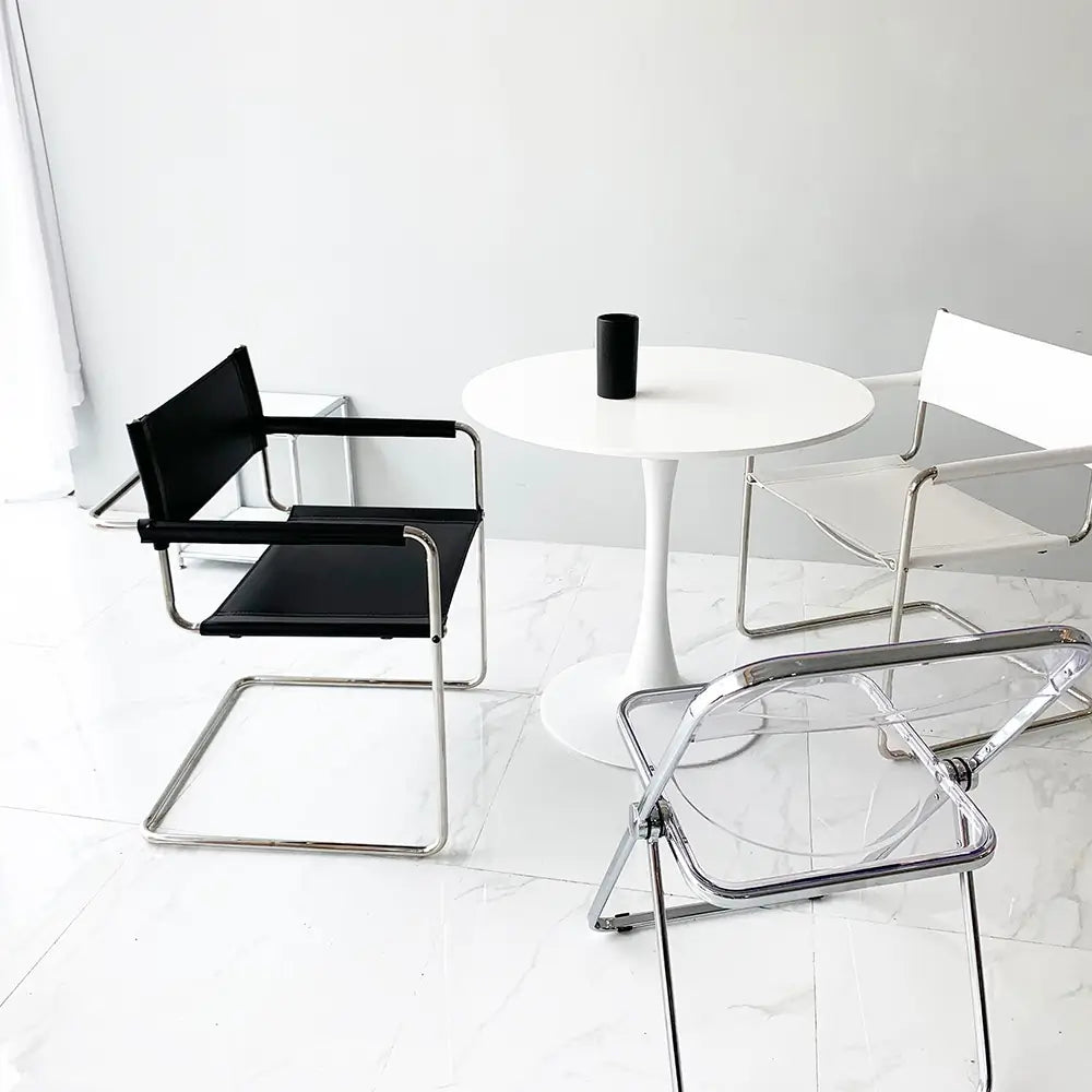 Leather arm bauhaus chair