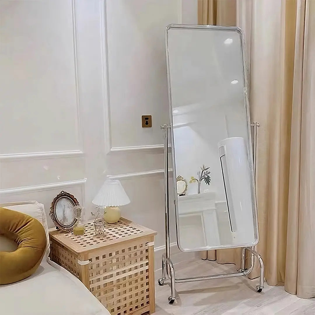 Movable full-length mirror stand