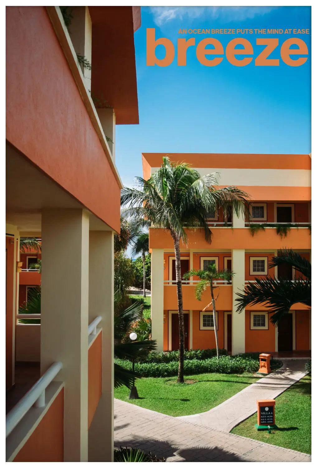 フレームなしの「Breeze」ポスター。シンプルで軽やかなデザインが際立つモダンアートポスター。