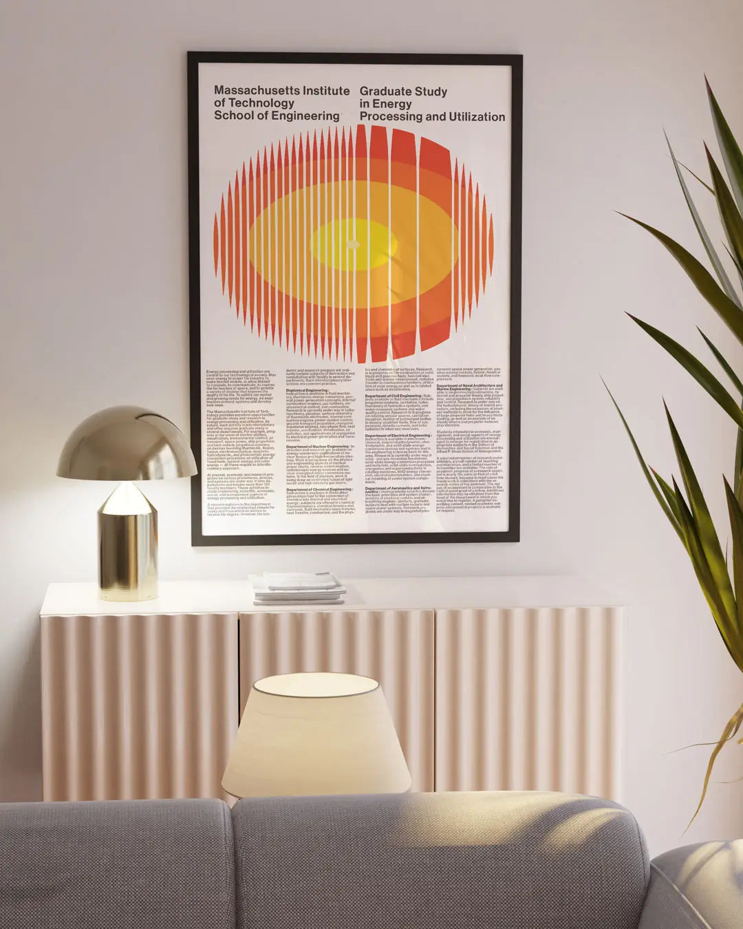 黒いフレームのエナジーポスターを壁に飾ったインテリア